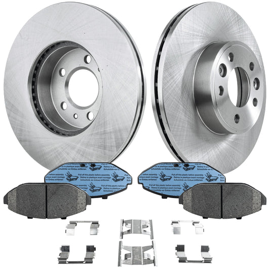 2-Wheel Set Front Brake Disc and Pad Kit, Plain Surface 5 Lugs 315.47 mm Ceramic Pro-Line Series, Includes (1) Brake Pad Set and (2) Brake Disc