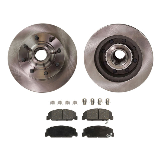 2-Wheel Set Front Brake Disc and Pad Kit, Plain Surface 8 Lugs 330.96 mm Semi-metallic Pro-Line Series, Includes (1) Brake Pad Set and (2) Brake Disc