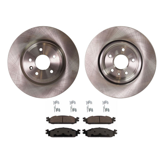 2-Wheel Set Front Brake Disc and Pad Kit, Plain Surface 5 Lugs 325.37 mm Ceramic Pro-Line Series, Includes (1) Brake Pad Set and (2) Brake Disc