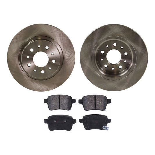 2-Wheel Set Brake Disc and Pad Kit, Plain Surface 5 Lugs 264 mm Organic Pro-Line Series, Includes (2) Brake Disc and (1) Brake Pad Set