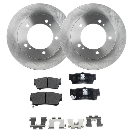 2-Wheel Set Front Brake Disc and Pad Kit, Plain Surface 5 Lugs 290.07 mm Semi-metallic Pro-Line Series, Includes (1) Brake Pad Set and (2) Brake Disc
