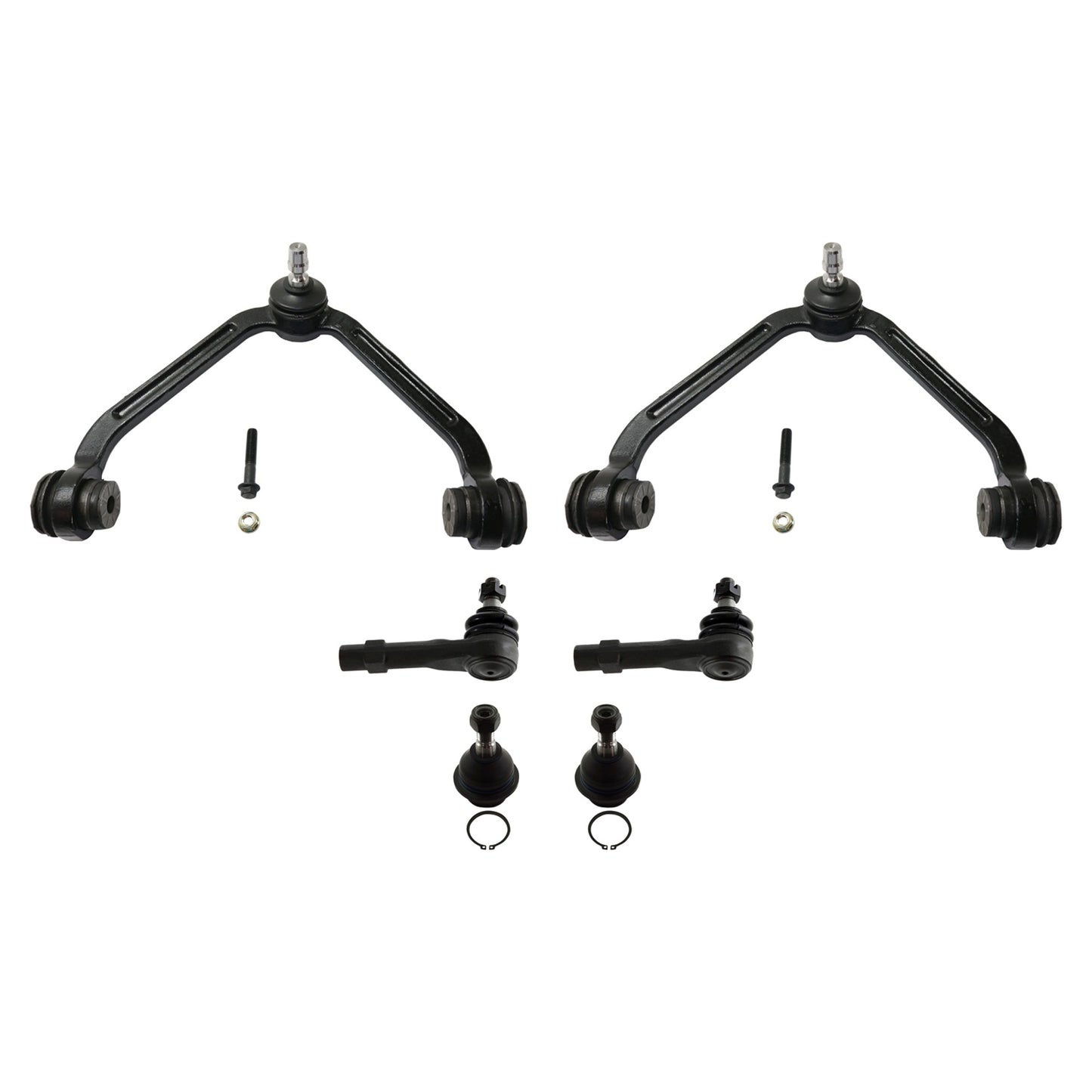 6-Piece Kit Front, Driver Side Suspension Kit, Includes (2) Ball Joint, (2) Control Arm, and (2) Tie Rod End
