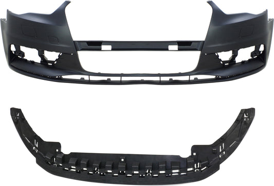 2-Piece Kit, Front Primed Bumper Cover, For Models Without Headlight Washer and Parking Aid Sensor, Includes (1) Bumper Cover and (1) Valance