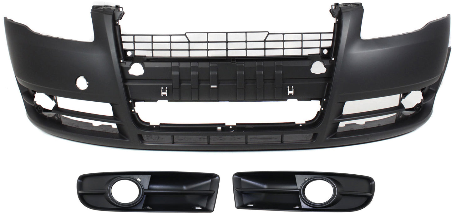 3-Piece Kit, Front Primed Bumper Cover, Includes (1) Bumper Cover and (2) Fog Light Trim