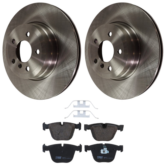 KIT-072524-138 2-Wheel Set Rear Brake Disc and Pad Kit, Plain Surface 5 Lugs 344.93 mm Semi-metallic, Includes (2) Brake Disc and (1) Brake Pad Set