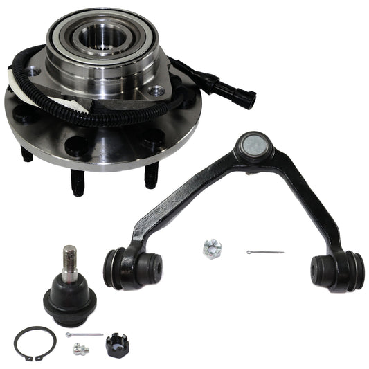 3-Piece Kit Wheel Hub,, 4WD, Includes (1) Wheel Hub, (1) Control Arm and (1) Ball Joint