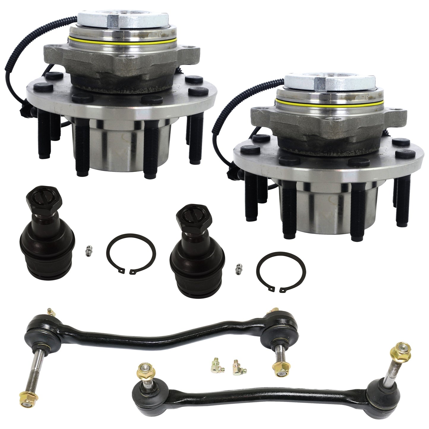 6-Piece Kit Suspension Kit, Includes (2) Wheel Hub, (2) Ball Joint and (2) Sway Bar Link