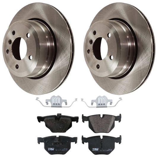 KIT-072524-29 2-Wheel Set Rear Brake Disc and Pad Kit, Plain Surface 5 Lugs 319.53 mm Semi-metallic, Includes (2) Brake Disc and (1) Brake Pad Set