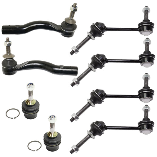 8-Piece Kit Front Suspension Kit, Includes (2) Ball Joint, (4) Sway Bar Link, and (2) Tie Rod End