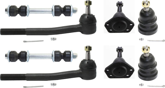 8-Piece Kit Front, Driver and Passenger Side Suspension Kit, Includes (2) Sway Bar Link, (2) Tie Rod End and (4) Ball Joint