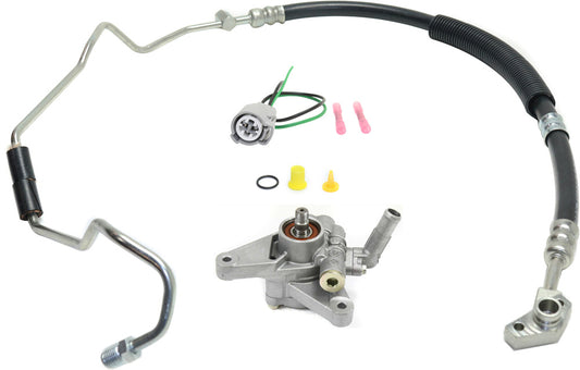 3-Piece Kit Power Steering Pump, includes Connectors and Power Steering Hose