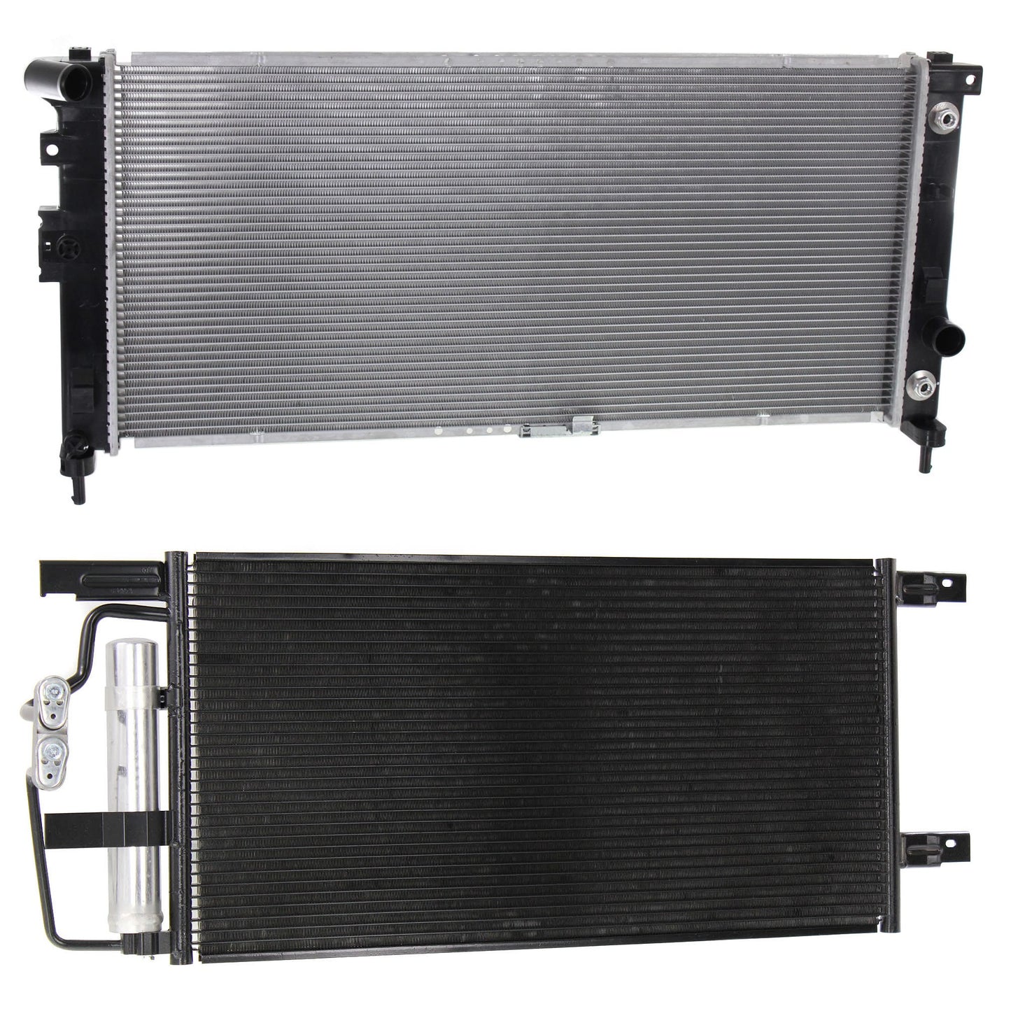 2-Piece Kit A/C Condenser, includes (1) A/C Condenser and (1) Radiator, 3.9L Eng., 6 Cyl.
