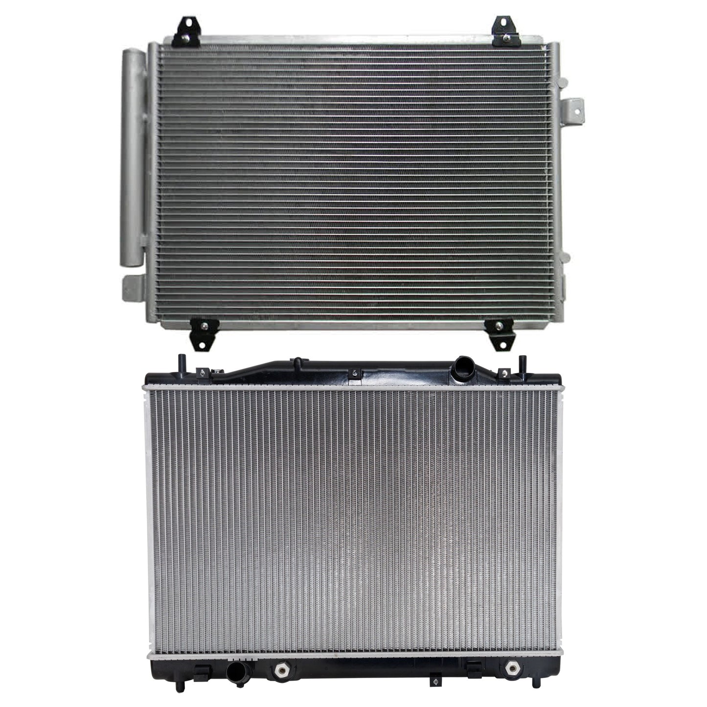 2-Piece Kit A/C Condenser, includes (1) A/C Condenser and (1) Radiator, 2.8L Eng., 6 Cyl.
