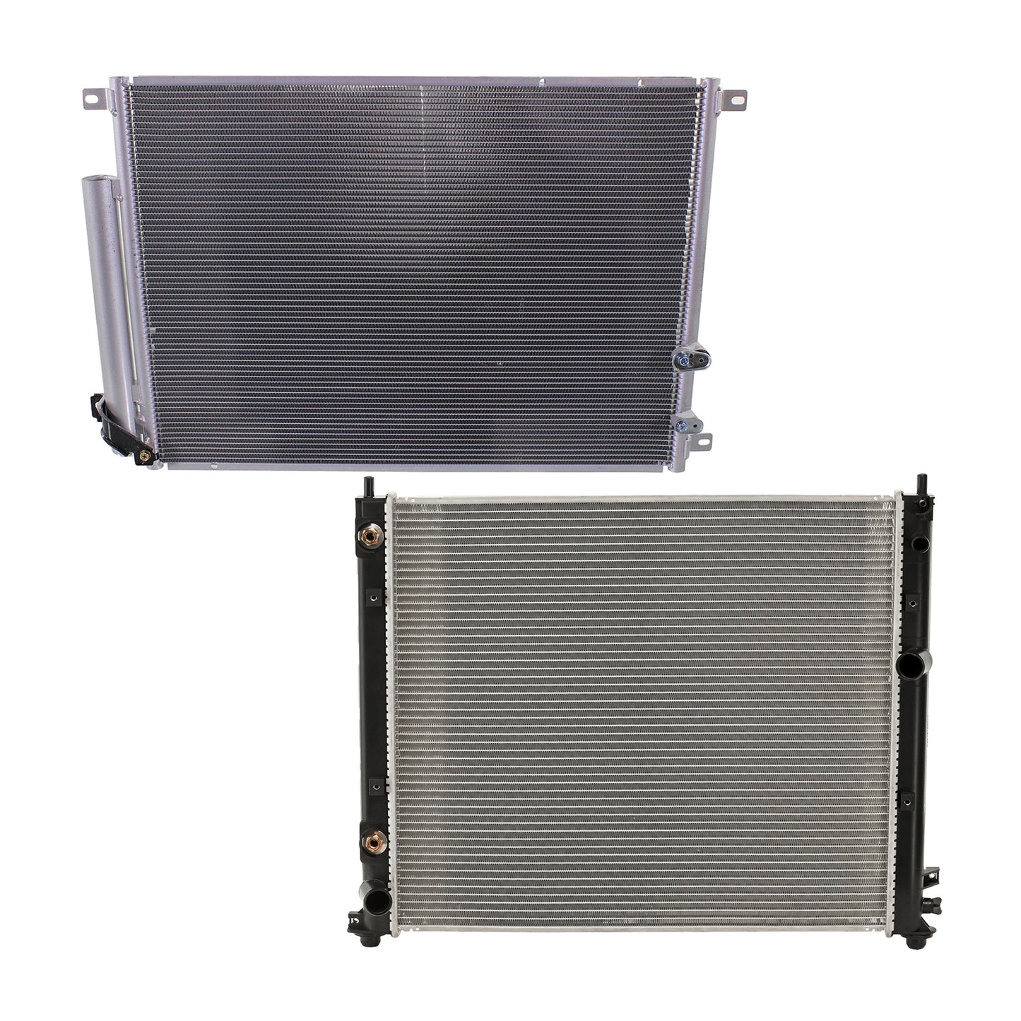 2-Piece Kit A/C Condenser, includes (1) A/C Condenser and (1) Radiator, 3.0L/3.6L Eng., 6 Cyl.