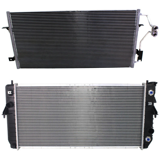 2-Piece Kit A/C Condenser, includes (1) A/C Condenser and (1) Radiator, 3.8L Eng., 6 Cyl.