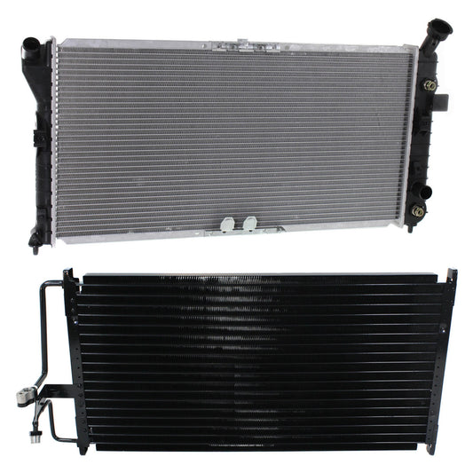 2-Piece Kit A/C Condenser, includes (1) A/C Condenser and (1) Radiator, 3.8L Eng., 6 Cyl.