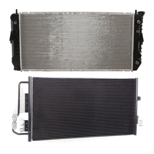 2-Piece Kit A/C Condenser, includes (1) A/C Condenser and (1) Radiator, 3.8L Eng., 6 Cyl.
