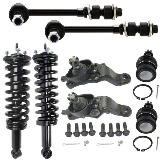 8-Piece Kit Fully Loaded Strut, Includes (4) Ball Joint, (2) Sway Bar Link and (2) Shock Absorber and Strut Assembly