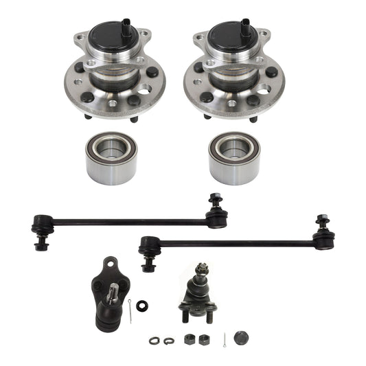 2-Wheel Set Wheel Hub, 5 Lugs, With Bearing, With Sensor, Includes (2) Ball Joint, (2) Sway Bar Link, (2) Wheel Hub and (2) Wheel Bearing