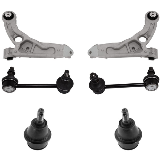 6-Piece Kit Front, Driver and Passenger Side, Lower Control Arms, Includes (2) Ball Joint, (2) Control Arm, and (2) Sway Bar Link