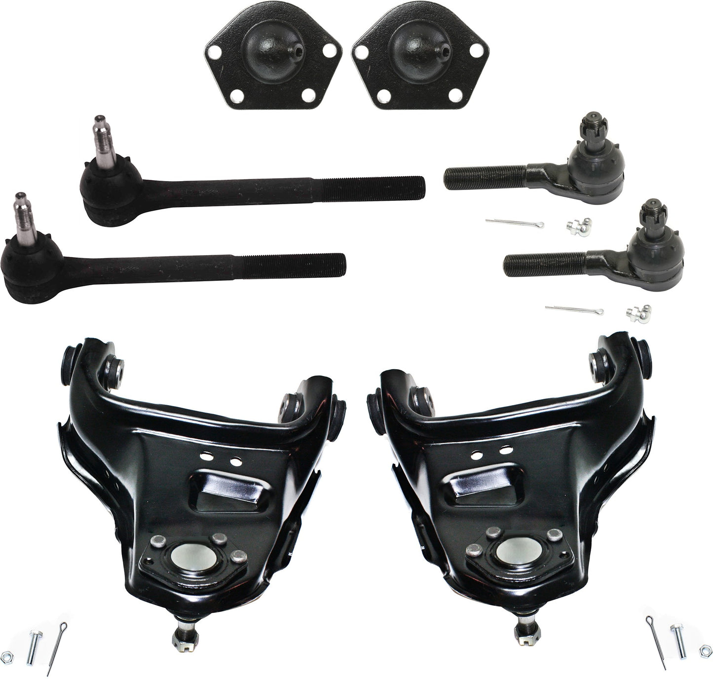 8-Piece Kit Front, Driver and Passenger Side Suspension Kit, Includes (2) Ball Joint, (2) Control Arm, and (4) Tie Rod End