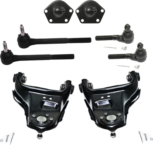 8-Piece Kit Front, Driver and Passenger Side Suspension Kit, Includes (2) Ball Joint, (2) Control Arm, and (4) Tie Rod End