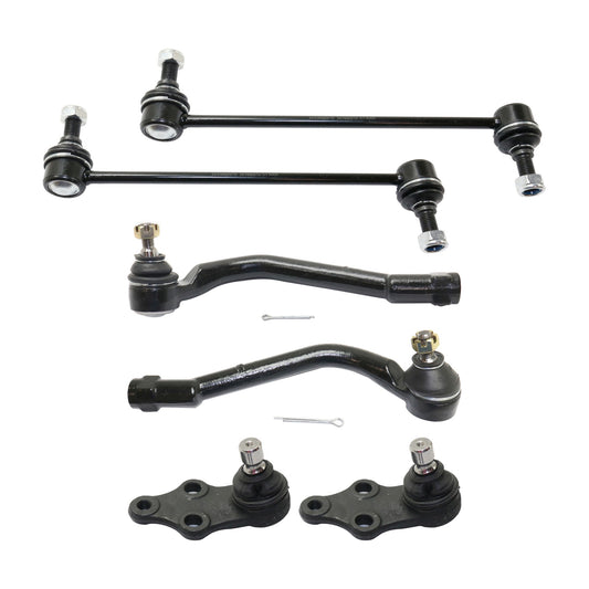 6-Piece Kit Front Suspension Kit, Includes (2) Ball Joint, (2) Sway Bar Link, and (2) Tie Rod End