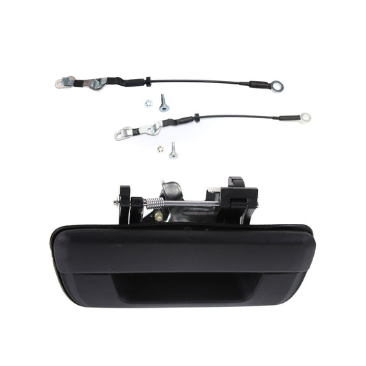 3-Piece Kit Tailgate Handle, Textured Black, Plastic, Without Camera Hole Without Key Hole, Includes (2) Tailgate Cable and (1) Tailgate Handle