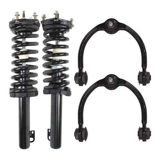 4-Piece Kit Front, Driver and Passenger Side Fully Loaded Strut, Includes (2) Control Arm and (2) Shock Absorber and Strut Assembly
