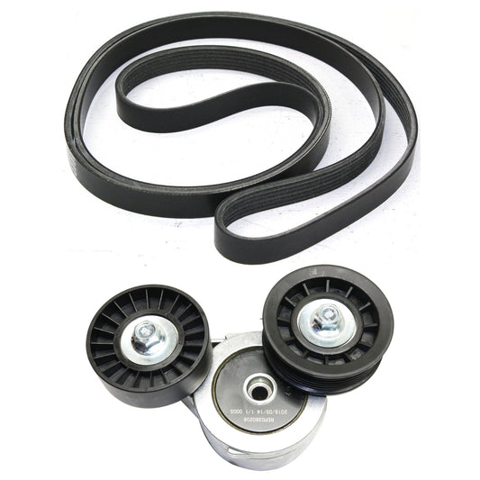 2-Piece Kit Accessory Belt Tensioner Kit, includes (1) Accessory Belt Tensioner Kit and (1) Drive Belt