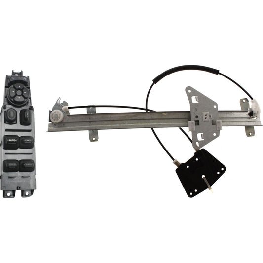 2-Piece Kit Window Switch Black 8 Buttons, Includes (1) Window Regulator and (1) Window Switch