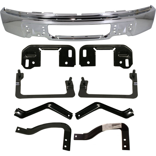 9-Piece Kit, Front Bumper, Chrome, Includes (1) Bumper and (8) Bumper Bracket