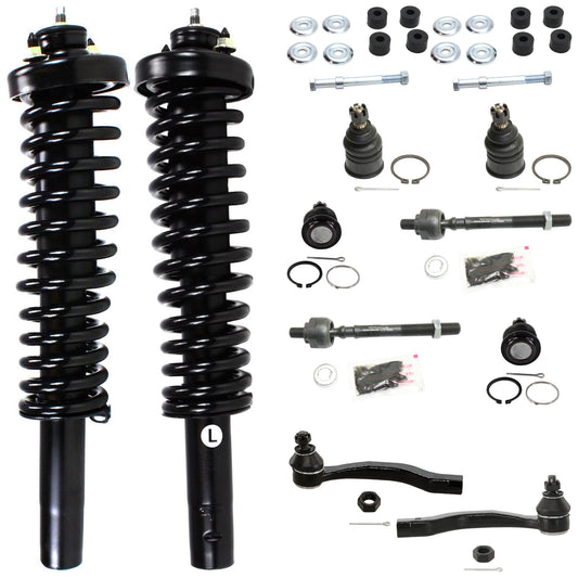 12-Piece Kit Suspension Kit, Includes (4) Tie Rod End, (4) Ball Joint, (2) Sway Bar Link and (2) Shock Absorber and Strut Assembly