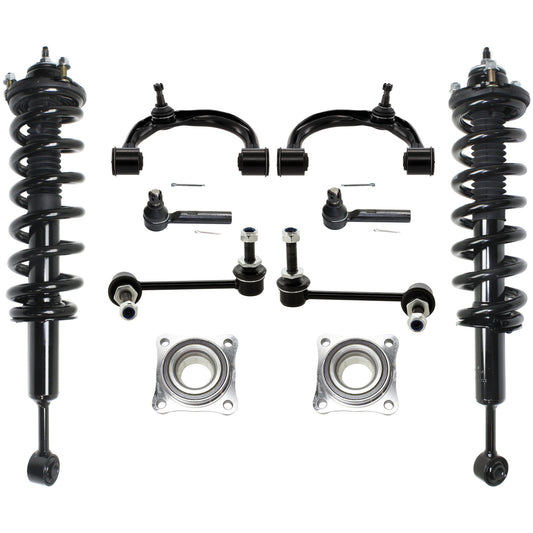 10-Piece Kit Fully Loaded Strut, Sport Utility, Includes (2) Shock Absorber and Strut Assembly, (2) Control Arm, (2) Tie Rod End, (2) Sway Bar Link and (2) Wheel Bearing