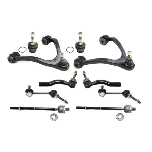 10-Piece Kit Front, Driver and Passenger Side Control Arm Kit, Includes (2) Ball Joint, (2) Control Arm, (2) Sway Bar Link, and (4) Tie Rod End