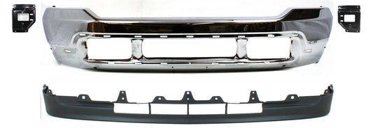4-Piece Kit, Front Bumper, Chrome, Includes (1) Bumper, (2) Bumper Bracket, and (1) Valance
