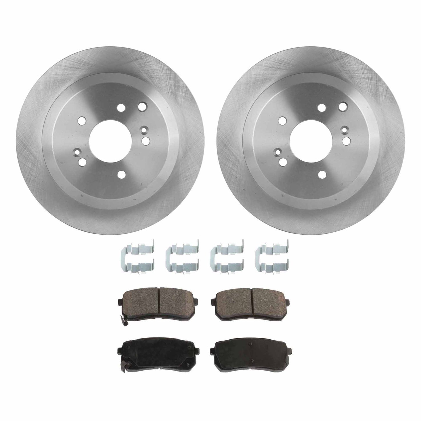 2-Wheel Set Rear Brake Disc and Pad Kit, Plain Surface 5 Lugs 324 mm Organic Pro-Line Series, Includes (1) Brake Pad Set and (2) Brake Disc
