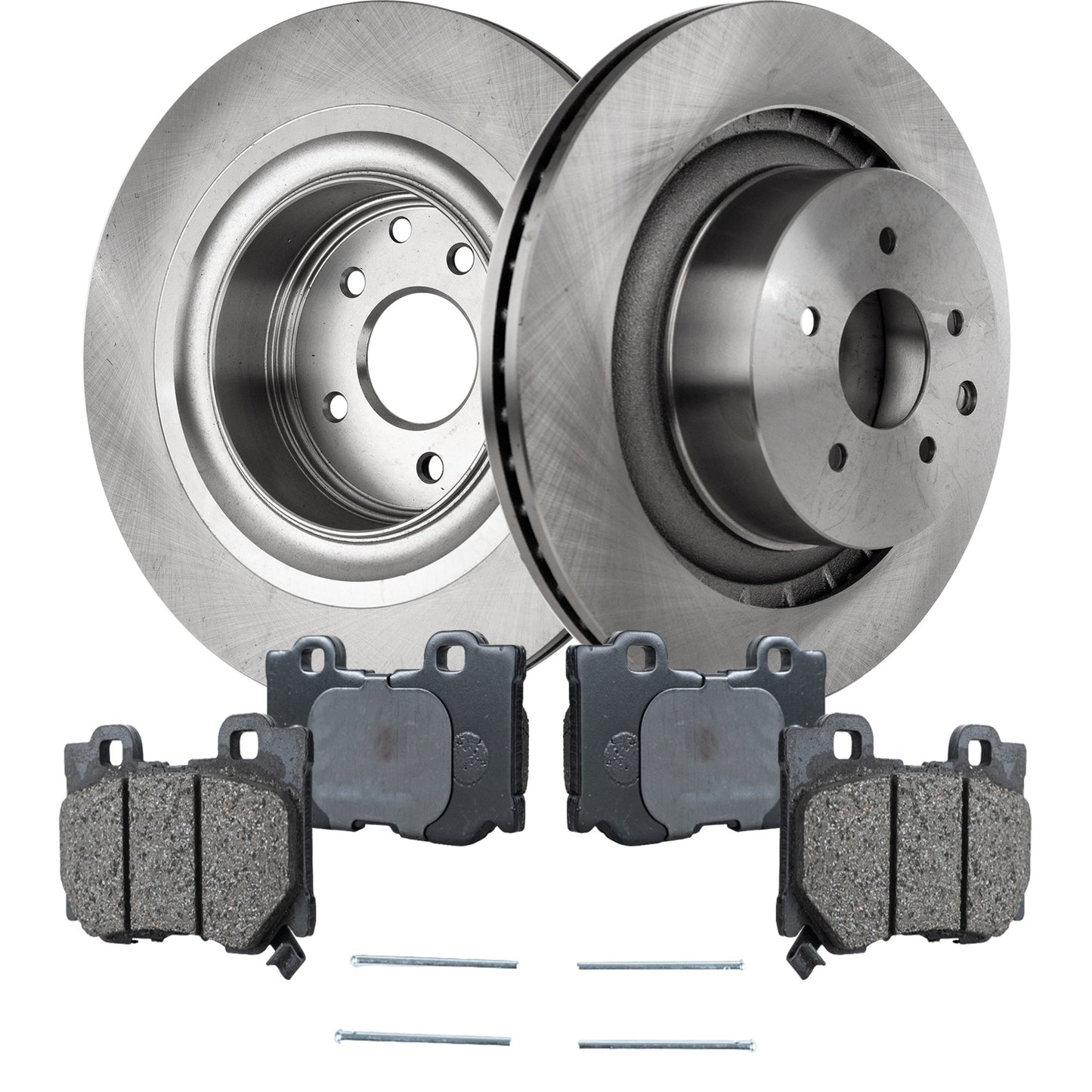 2-Wheel Set Rear Brake Disc and Pad Kit, Plain Surface 5 Lugs 350.01 mm Organic Pro-Line Series, Includes (1) Brake Pad Set and (2) Brake Disc