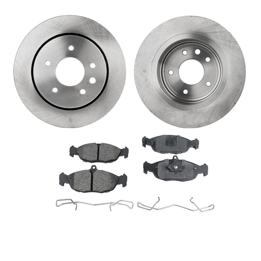 2-Wheel Set Rear Brake Disc and Pad Kit, Plain Surface 5 Lugs 305.05 mm Organic Pro-Line Series, Includes (1) Brake Pad Set and (2) Brake Disc