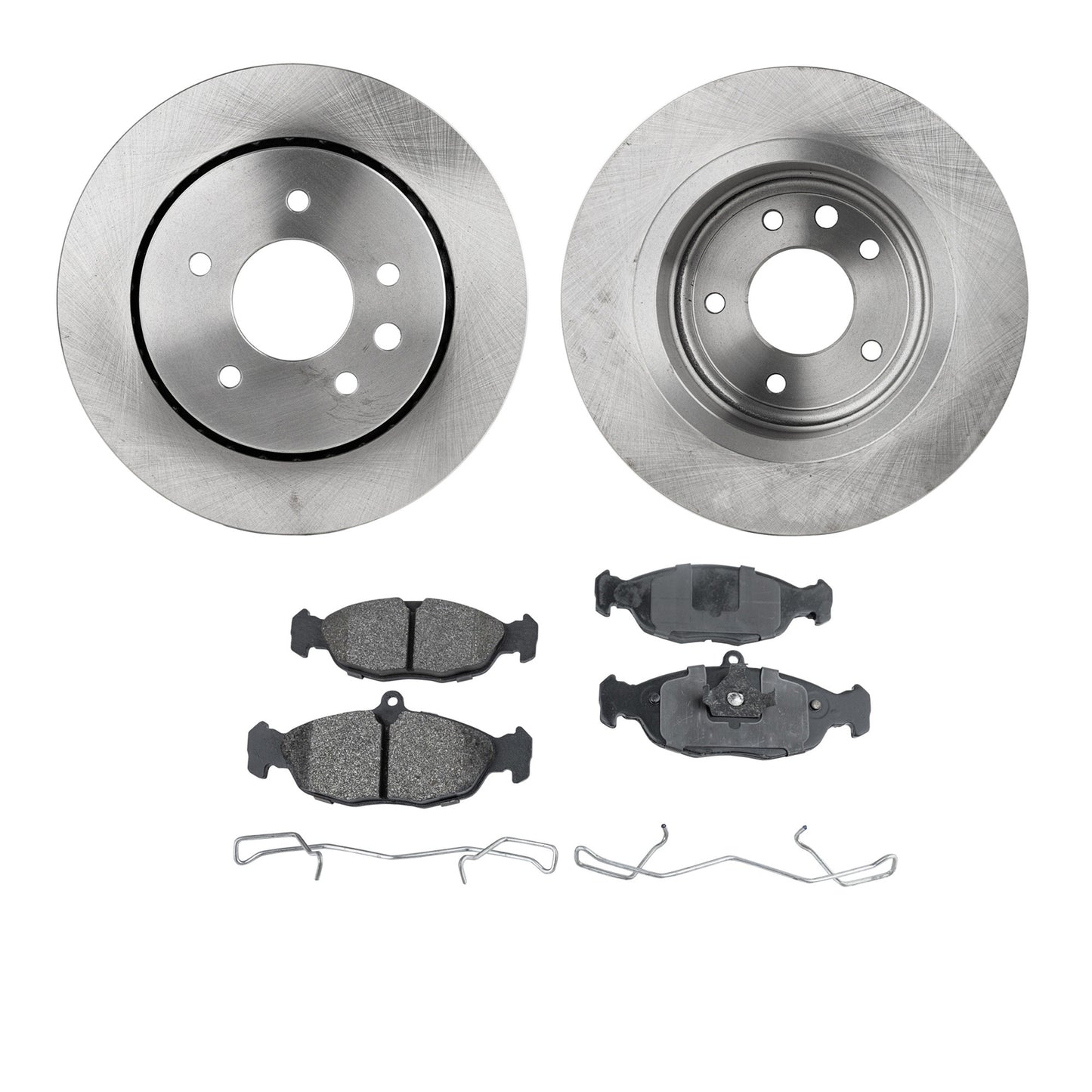 2-Wheel Set Rear Brake Disc and Pad Kit, Plain Surface 5 Lugs 305.05 mm Organic Pro-Line Series, Includes (1) Brake Pad Set and (2) Brake Disc