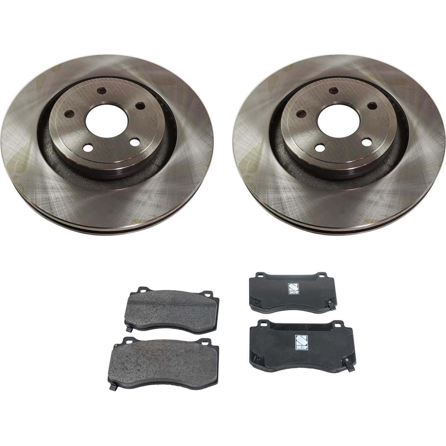 2-Wheel Set Front Brake Disc and Pad Kit, Plain Surface 5 Lugs 359.92 mm Semi-metallic Pro-Line Series, Includes (2) Brake Disc and (1) Brake Pad Set