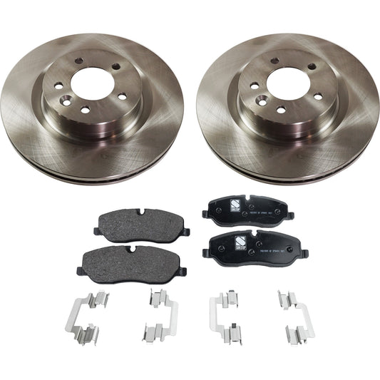 2-Wheel Set Front Brake Disc and Pad Kit, Plain Surface 5 Lugs 337.06 mm Organic Pro-Line Series, Includes (2) Brake Disc and (1) Brake Pad Set