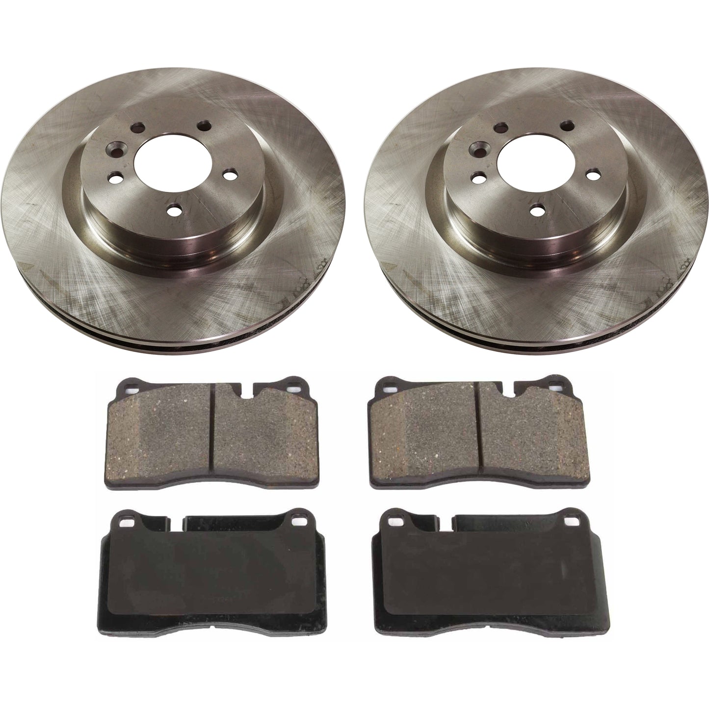 2-Wheel Set Brake Disc and Pad Kit, Plain Surface 5 Lugs 359.92 mm Organic Pro-Line Series, Includes (1) Brake Pad Set and (2) Brake Disc