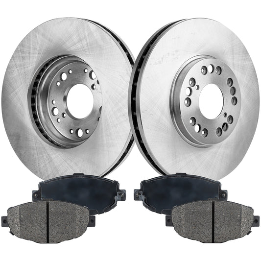 2-Wheel Set Brake Disc and Pad Kit, Plain Surface 5 Lugs 295.91 mm Ceramic Pro-Line Series, Includes (2) Brake Disc and (1) Brake Pad Set