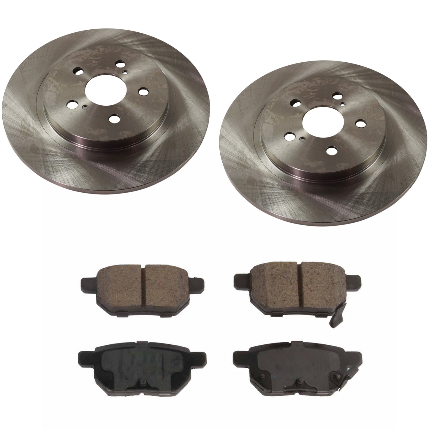 2-Wheel Set Brake Disc and Pad Kit, Plain Surface 5 Lugs 278.89 mm Ceramic Pro-Line Series, Includes (2) Brake Disc and (1) Brake Pad Set
