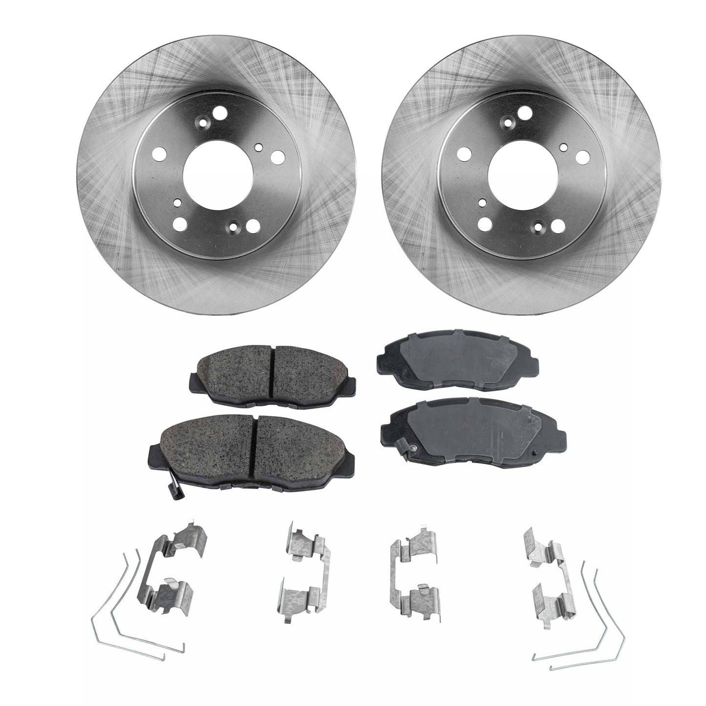 2-Wheel Set Front Brake Disc and Pad Kit, Plain Surface 5 Lugs 261.87 mm Ceramic Pro-Line Series, Includes (1) Brake Pad Set and (2) Brake Disc