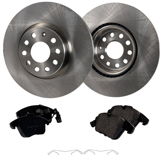 2-Wheel Set Front Brake Disc and Pad Kit, Plain Surface 5 Lugs 311.91 mm Organic Pro-Line Series, Includes (1) Brake Pad Set and (2) Brake Disc