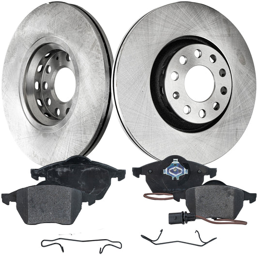 2-Wheel Set Front Brake Disc and Pad Kit, Plain Surface 5 Lugs 311.91 mm Ceramic Pro-Line Series, Includes (2) Brake Disc and (1) Brake Pad Set