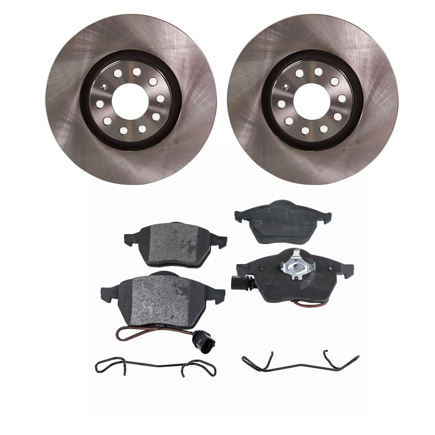 2-Wheel Set Front Brake Disc and Pad Kit, Plain Surface 5 Lugs 320.04 mm Ceramic Pro-Line Series, Includes (1) Brake Pad Set and (2) Brake Disc