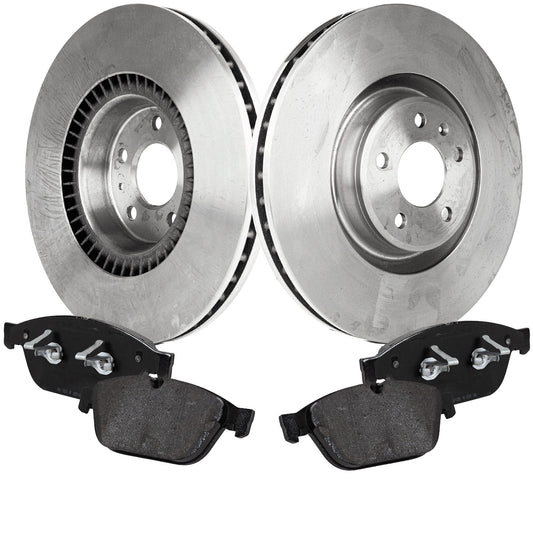 2-Wheel Set Front Brake Disc and Pad Kit, Plain Surface 5 Lugs 356.11 mm Organic Pro-Line Series, Includes (2) Brake Disc and (1) Brake Pad Set